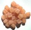 30 9x10mm Matte Light Orange & White Marble Cubes